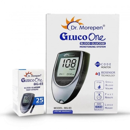 Dr. Morepen Gluco One Monitor Kit with 25 Test Strips